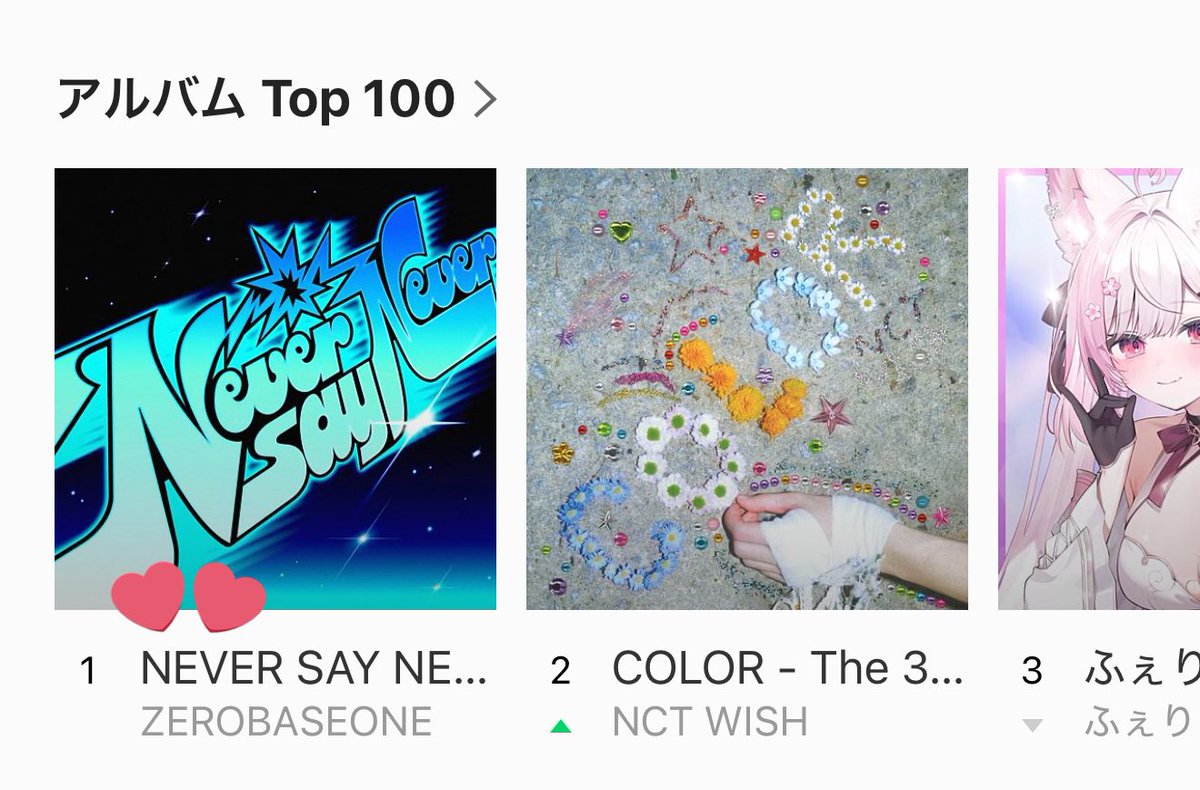 Line Music TOP100 🇯🇵 

1. #ICONIK 

Line Music TOP albums 🇯🇵 

1. #NEVER_SAY_NEVER