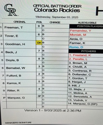 #Rockies vs. #SFGiants