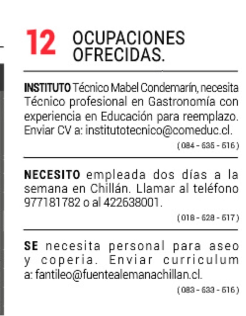 Avisos de trabajo en #Chillán #Chillánviejo #Ñuble 
Diario La Discusión (edición de hoy 3 de septiembre de 2025)
