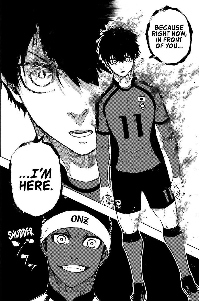 | he is pure evil 😭 Onazi trying to reassure his team they got this, Isagi like “bro stop lying to them, shit is not fine because I’m in your way.”