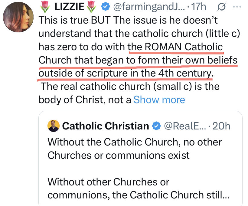 So ludicrous. The Catholic Church’s beliefs were already firmly in place during the FIRST TWO centuries:

90 AD-the Lord’s Supper as a Sacrifice
90 AD-Confession 
95 AD-Apostolic Succession
107 AD-Transubstantiated Presence of Christ in the Eucharist
107 AD-the necessity of