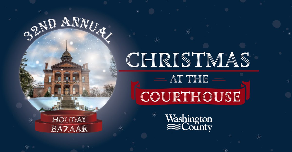 It's never too early to start thinking about Christmas at the Courthouse! We are now accepting vendor applications. Join the tradition and experience a holiday event like no other! More information is available on our website: bit.ly/3XkirUd.