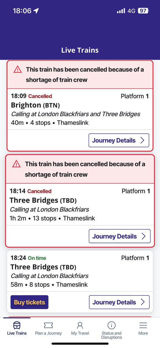 ojd1979's tweet photo. @TLRailUK everyday, same bull shit £500 a month for the worst service in the uk. the £4 delay is in now way compensation for a 2 hour journey that should take 40 minutes. total piss take https://t.co/0oYzL5ibpF