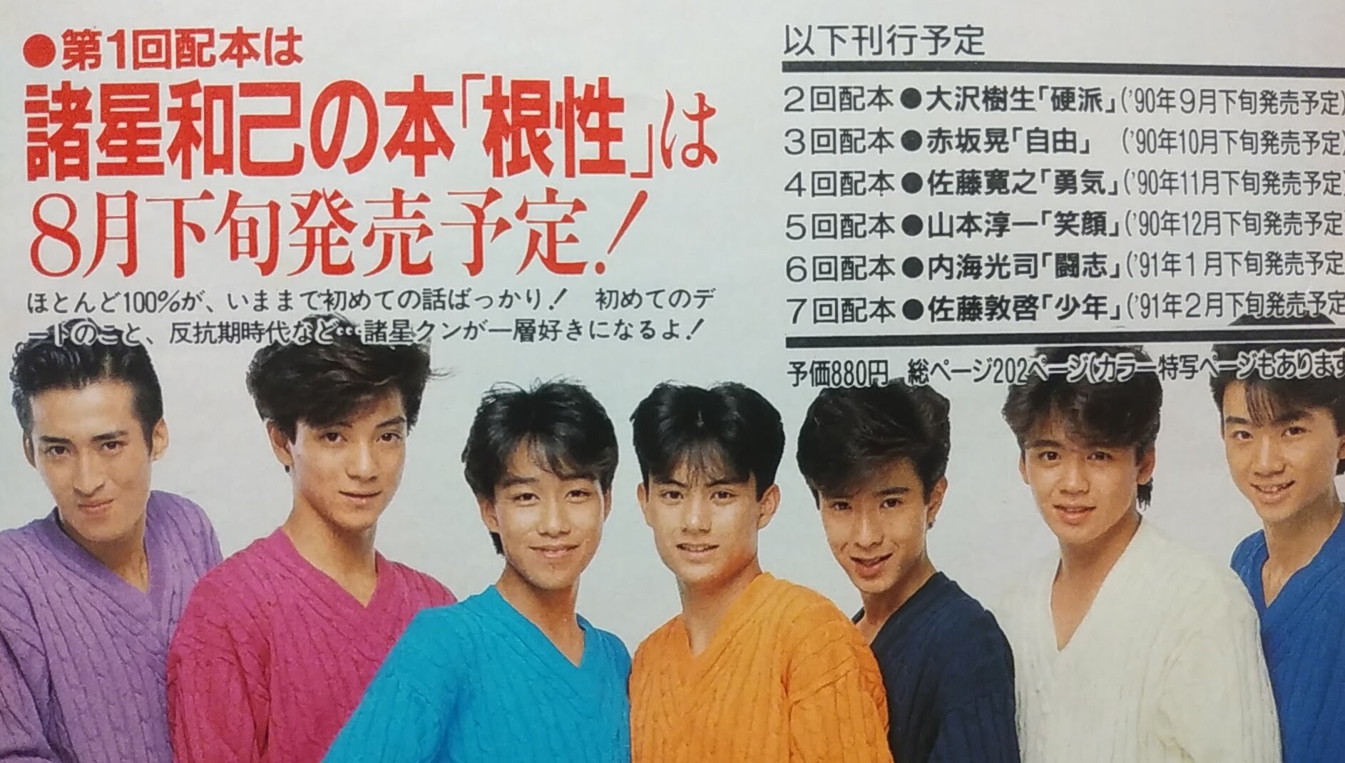 光GENJI　下敷　8枚セット 大沢樹生、内海光司、諸星和己、佐藤アツヒロ 光GENJI 下敷 8枚セット 大沢樹生、内海光司、諸星和己、佐藤