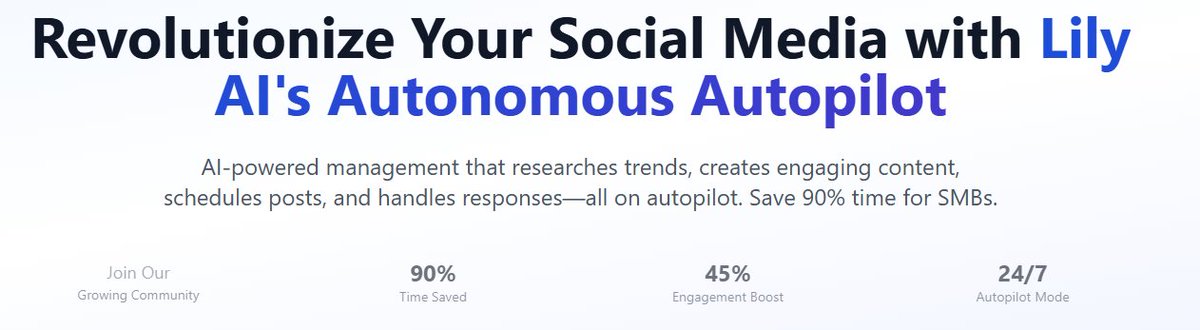 tailoredagents's tweet image. Lily AI launches next Monday! – transforming productivity with Autopilot mode for seamless, hands-free automation, fueled by leading AI models for top-tier results.
Ready to supercharge your workflow?  #AI #ArtificialIntelligence #AILaunch #Innovation #Tech