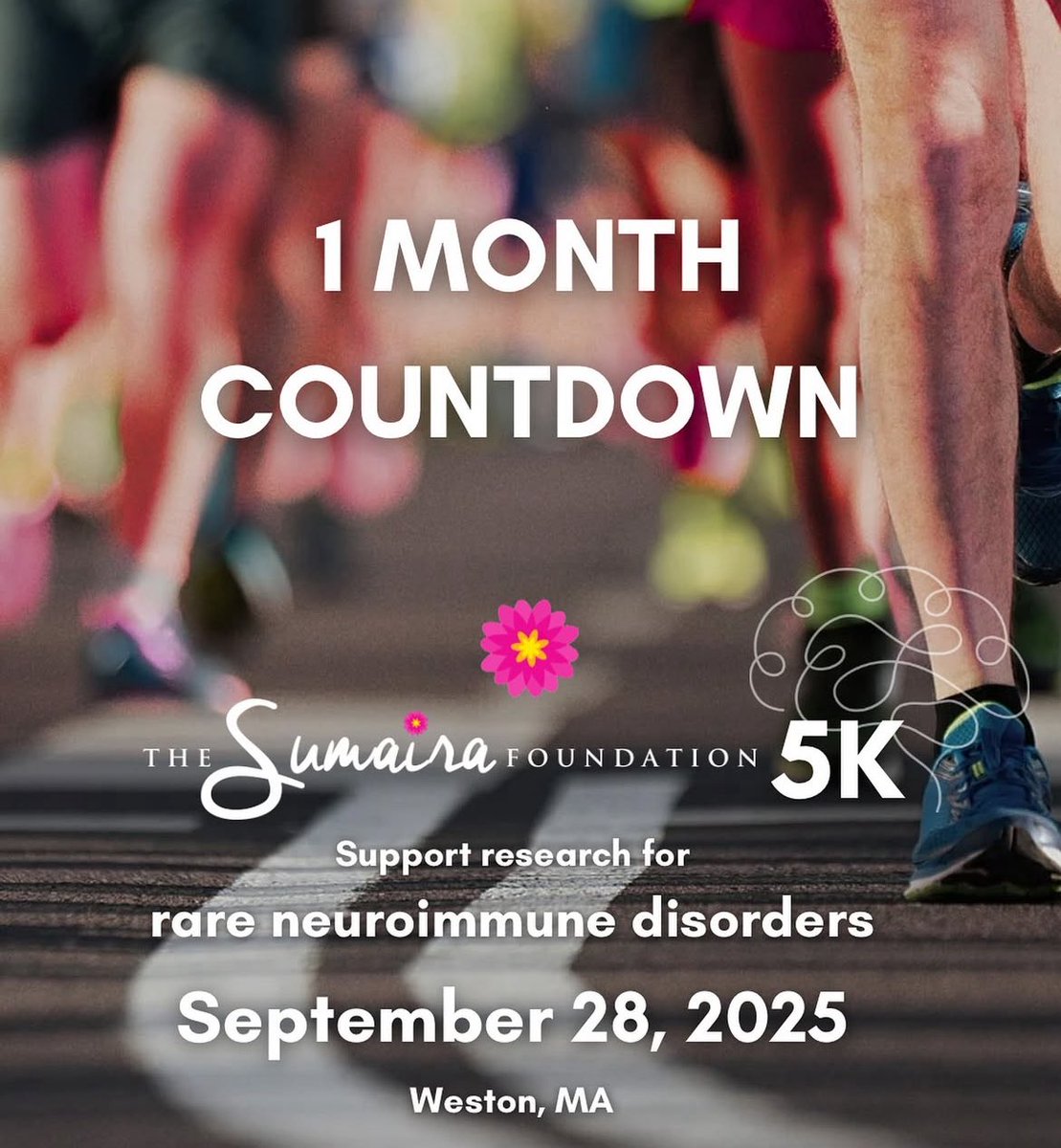 I signed up for the TSF 5K for Rare Neuroimmune Disorders on Sept 28, 2025! 🧠

Join us in Weston, MA to run, walk, and raise awareness. 💜

⏱️ Start time: 9:00 AM EDT
🎟️ Register here: runsignup.com/Race/MA/Weston…

#TSF5K #5KForRareNeuro