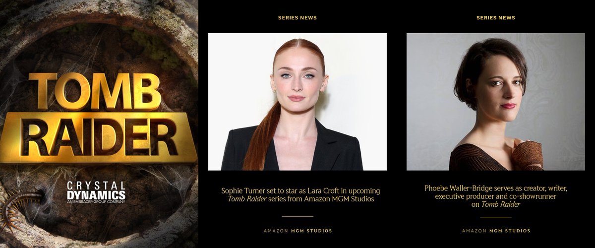 🚨IT'S OFFICIAL!📺
Sophie Turner will indeed be the next Lara Croft in Amazon Prime Video's live-action Tomb Raider series from Phoebe Waller-Bridge, who serves as creator, writer, executive produce &amp; co-showrunner.
Filming is set to begin on January 19 according to Deadline!
1/2