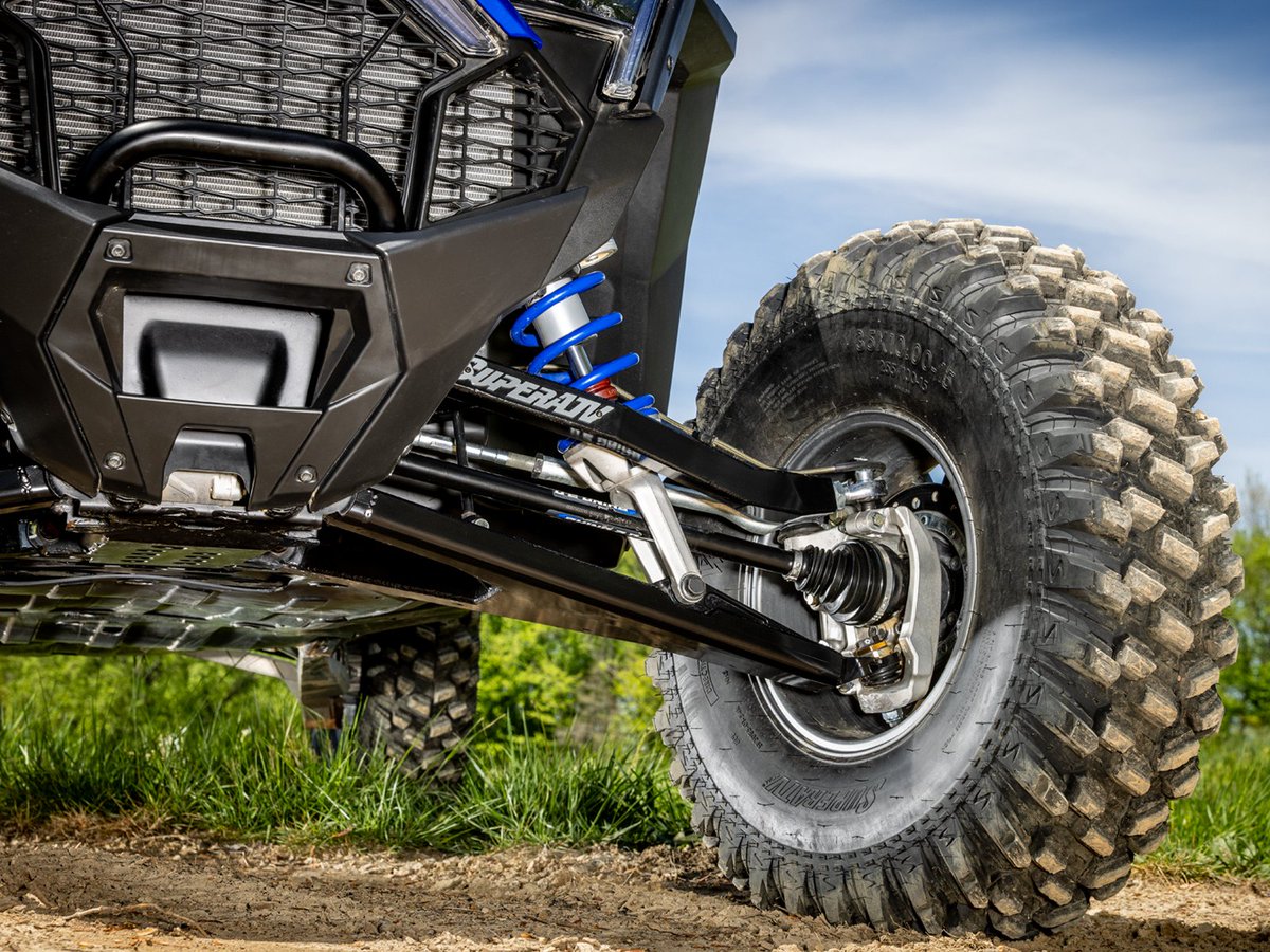 superatvtweet's tweet image. 💪 Turn heads with #SuperATV’s #PolarisRZR #ProR Sidewinder A-Arms. Absolutely massive, super tough, and totally eye-catching. These A-arms aren’t just for show though—they give you a full 1.5” of extra ground clearance. Strength and style have never been better together. 😎👍
