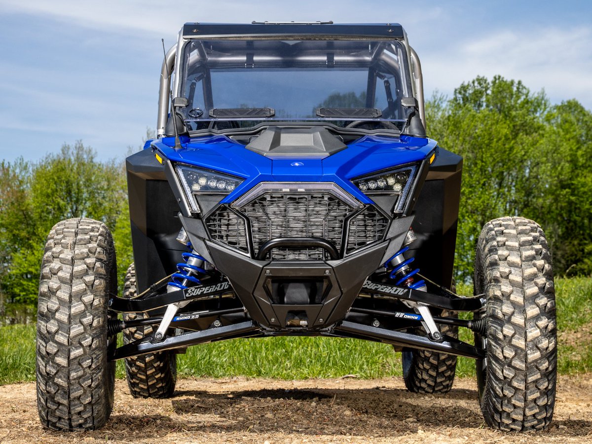superatvtweet's tweet image. 💪 Turn heads with #SuperATV’s #PolarisRZR #ProR Sidewinder A-Arms. Absolutely massive, super tough, and totally eye-catching. These A-arms aren’t just for show though—they give you a full 1.5” of extra ground clearance. Strength and style have never been better together. 😎👍