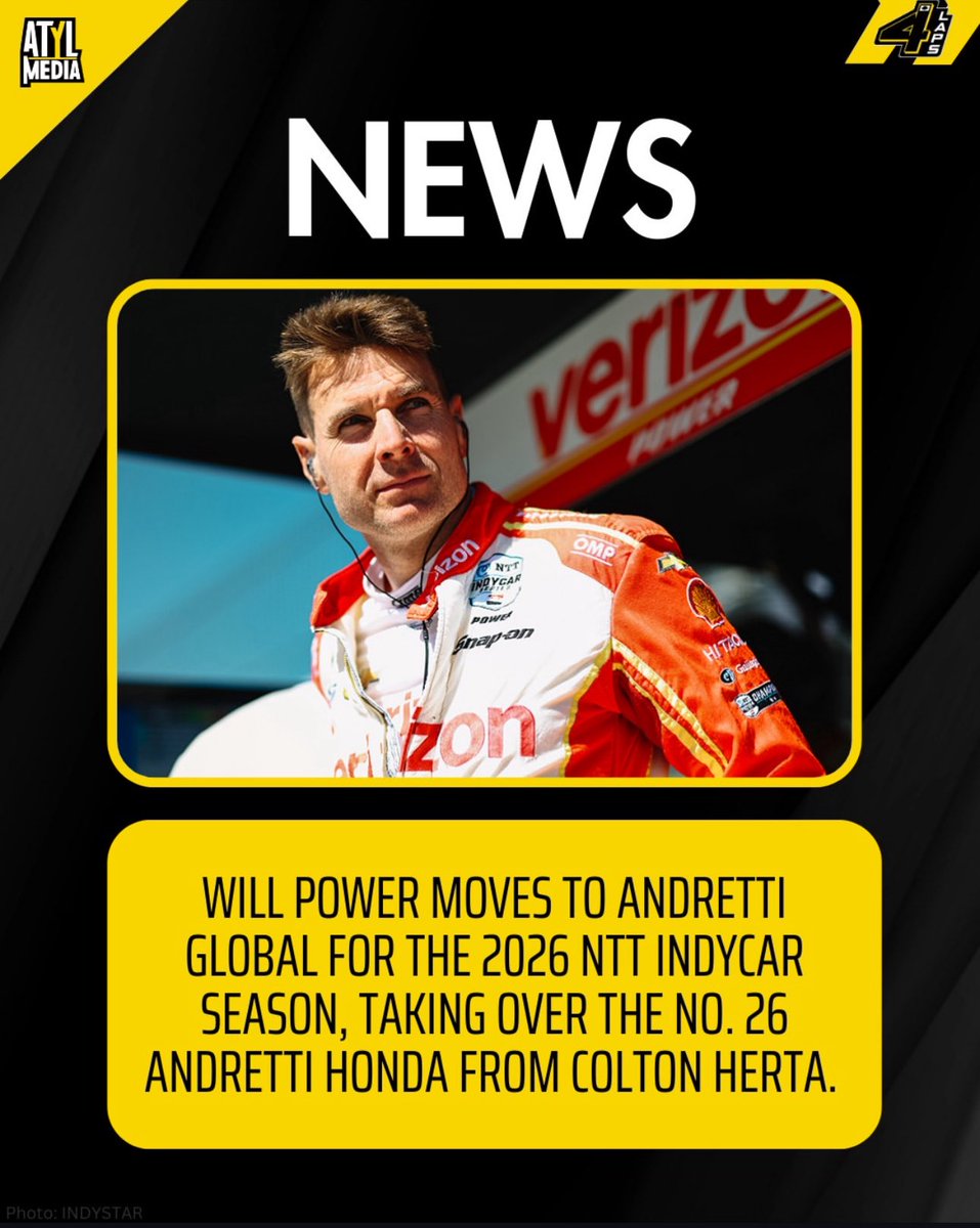 😮‍💨That didn't take long!

Just a day after announcing his departure from Team Penske, Will Power shares he's joined Andretti Global for the 2026 NTT INDYCAR season and beyond.