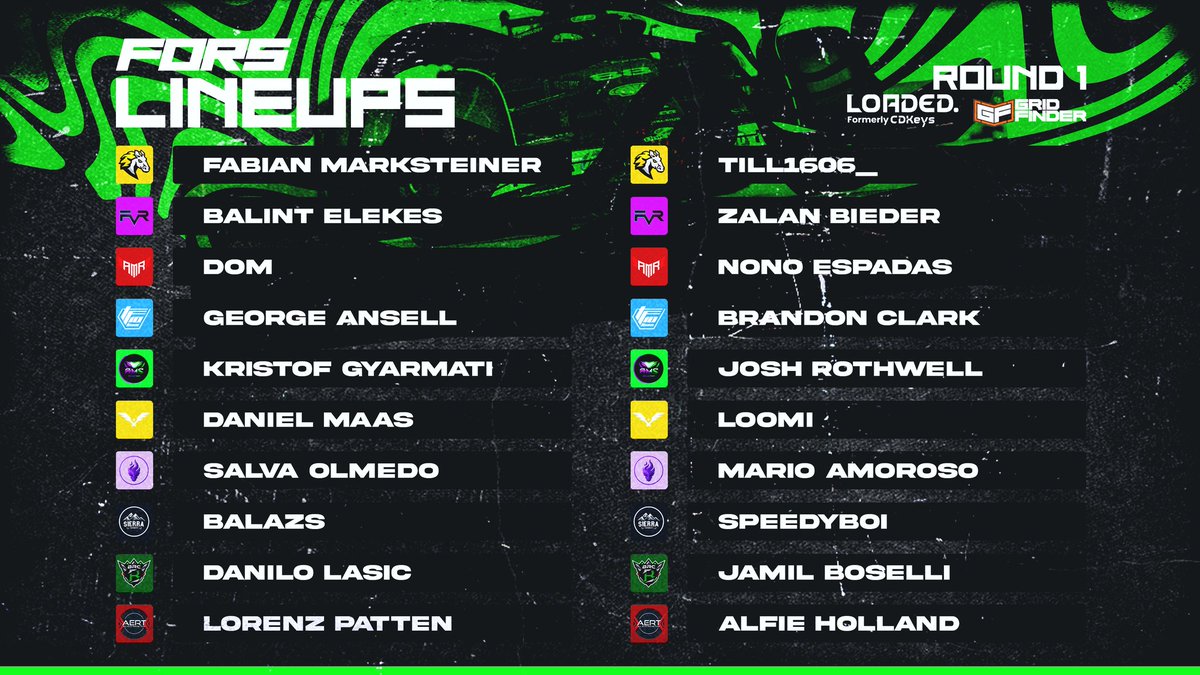 Formula Online Racing (@f0r_racing) on Twitter photo Lineups are all set for Round 1!
AMR were the fastest on track during qualifiers. Will they continue on form, or will someone step up to take the top spot? Action kicks off in just over 30 minutes over on our twitch! 
#FOR #FORS Lineups are all set for Round 1!
AMR were the fastest on track during qualifiers. Will they continue on form, or will someone step up to take the top spot? Action kicks off in just over 30 minutes over on our twitch! 
#FOR #FORS