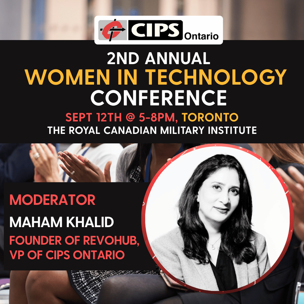 🎤 Moderator Spotlight: Maham Khalid, Founder of Revohub, Vice President of CIPS Ontario

📅 Sept 12, 2025 | 🕔 5–8 PM | 📍 Toronto (Royal Canadian Military Institute)

Reserve your spot:
cips.ca/event/cips-on-…

#WomenInTech #CIPSit #TechLeadership #TorontoTech <a href="/RevohubInc/">RevoHub Inc</a>