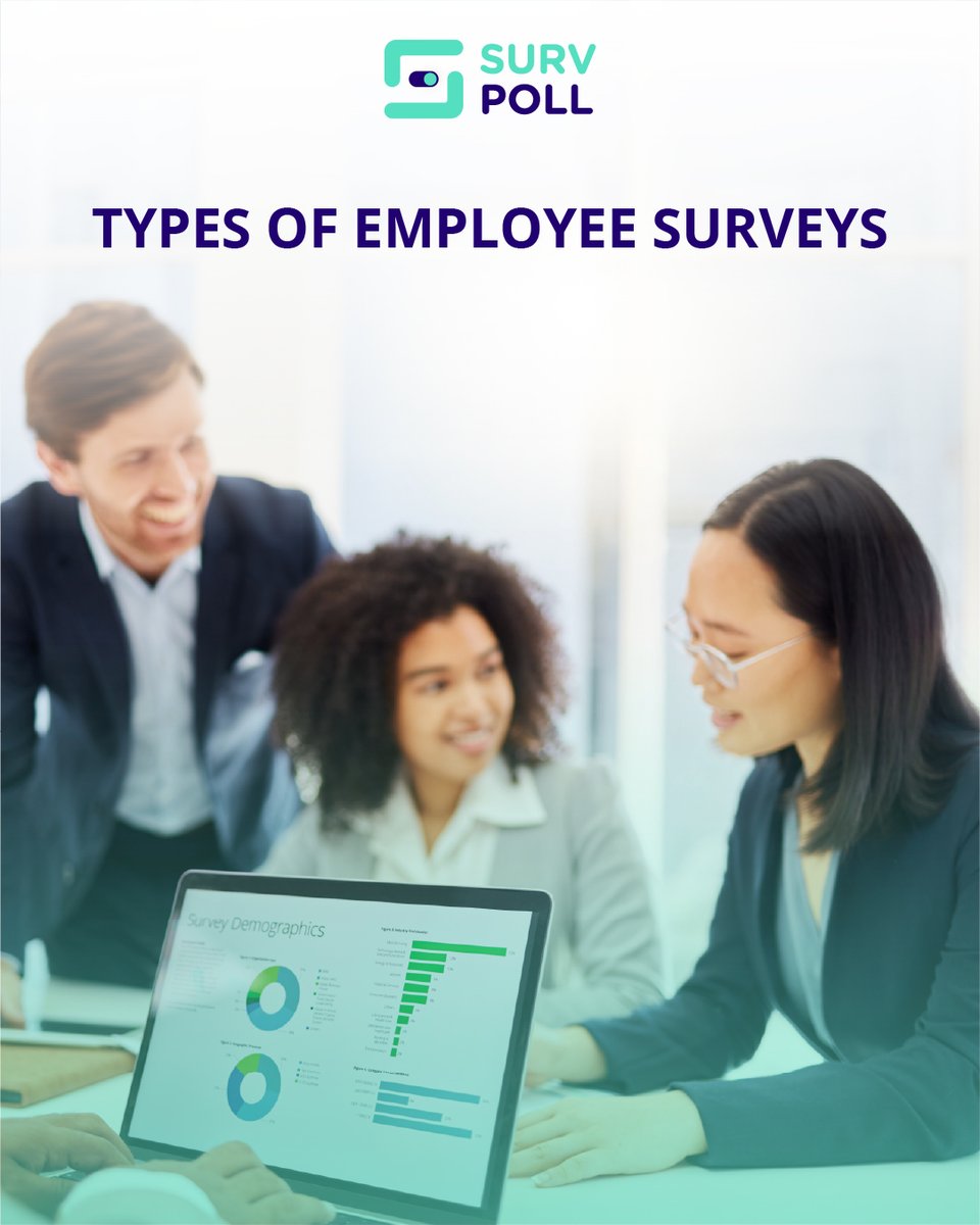 SurvPollData's tweet image. Explore these key types of employee surveys:
✔️ Satisfaction Surveys
✔️ Onboarding Surveys
✔️ Engagement Surveys
✔️ Pulse Surveys
✔️ Exit Interviews

Enhance your workplace by listening to your team!