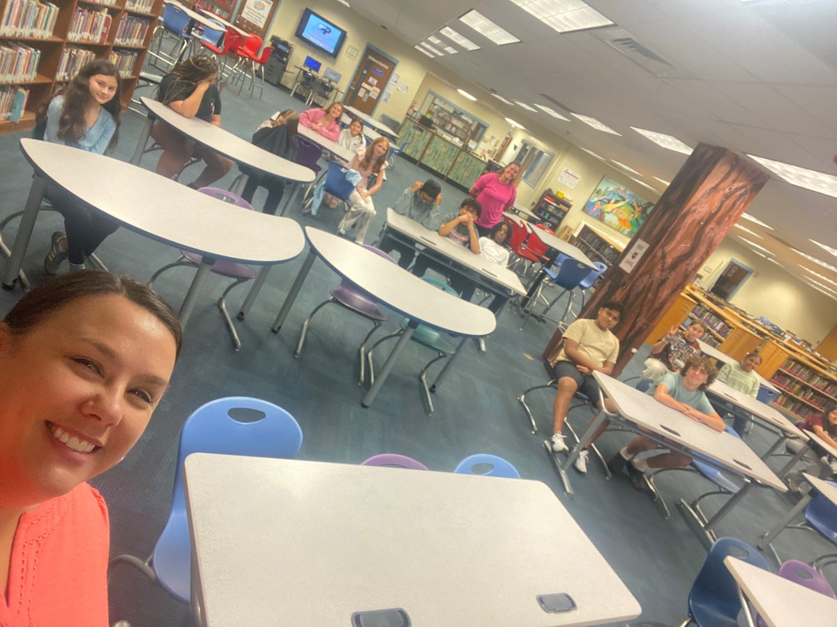 PiedmontMSNC's tweet photo. ๐ Exciting week in the media center! Mrs. Williams, our new Media Coordinator, welcomed her first classes of the year and is ready to inspire Panthers with a love for reading and learning. ๐ #PantherPride #PDMSPanthers #PantherStrong @AGHoulihan @UCPSNC https://t.co/I7y6Sqb8NW