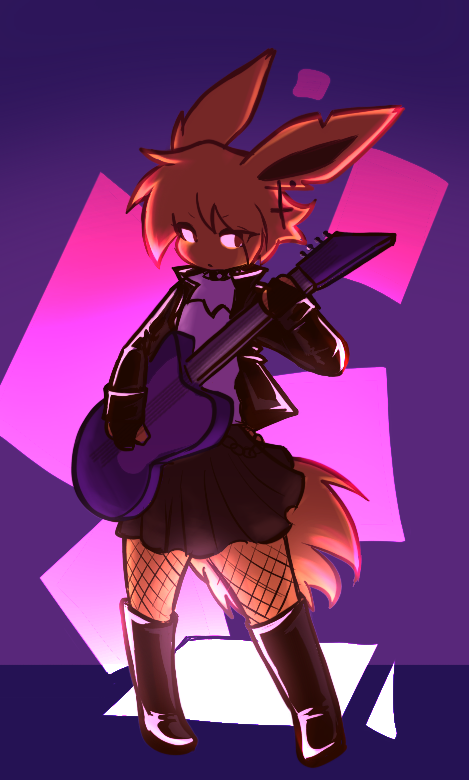 jolteonwglasses's tweet image. Let&apos;s rock!! 

Wait nvm she just wants to show her guitar

#jolteon #eeveelution #pokemon