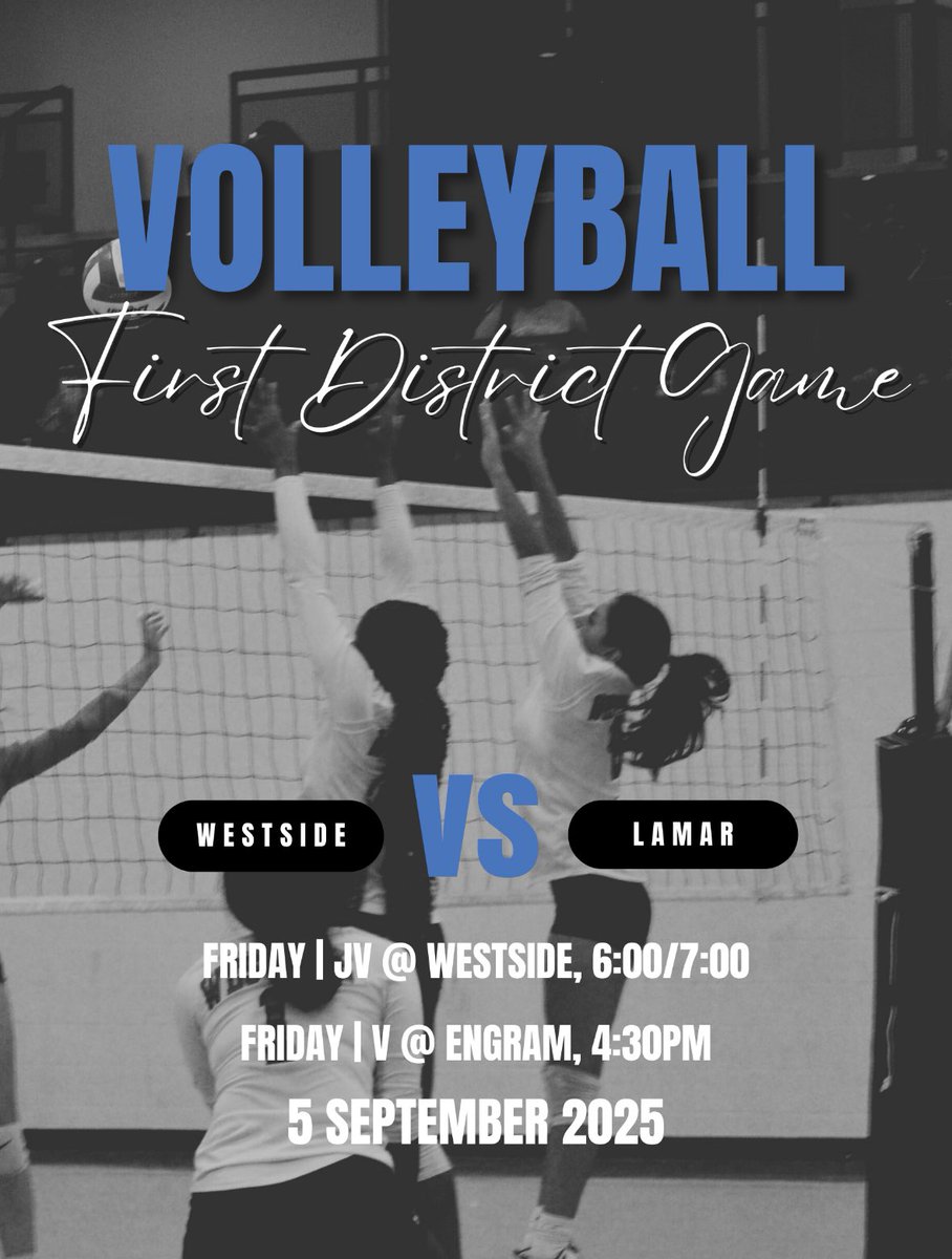 WestsideVolley's tweet photo. Volleyball Dump🏐🐺💙 Come support Westside volleyball this Friday as we begin our district play against Lamar High School!! Also welcome out New Lady Wolves to the program 💙💙💙 https://t.co/IZrFFXm3le