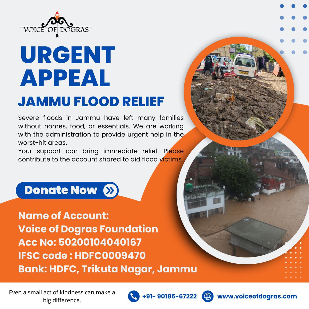 Witnessing the outpouring of support from every corner of the country, even from the distant south, after Voice of Dogras made an appeal for Jammu has moved me beyond words. The unity and compassion shown reaffirms the strength of our bonds as a nation.

To those who believe that