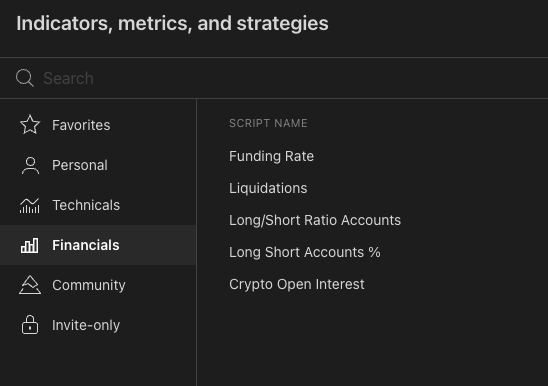 🔥 TradingView, kripto tarafına bomba gibi göstergeler ekledi:

- Funding Rate
- Liquidations
- Long/Short Ratio Accounts
- Long Short Accounts %
- Crypto Open Interest

🤖 Bot denemeleri için harika malzemeler!