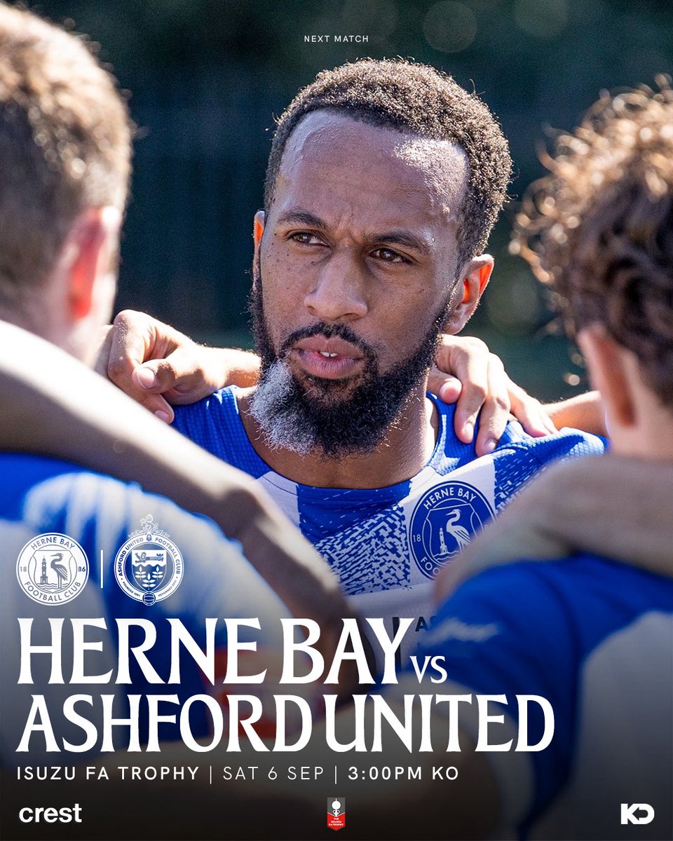 𝗡𝗘𝗫𝗧 𝗚𝗔𝗠𝗘
🆚 <a href="/AshfordUnitedFC/">Ashford United FC</a> (𝗛)

We kick-off our FA Trophy campaign, as we welcome Ashford United to The Crest Stadium.

🏆 Isuzu FA Trophy
📅 Saturday 6th September
⏰ 3:00pm KO
🏟️ The Crest Stadium
📍 CT6 5SG.

#HBFC | #WeAreTheBay