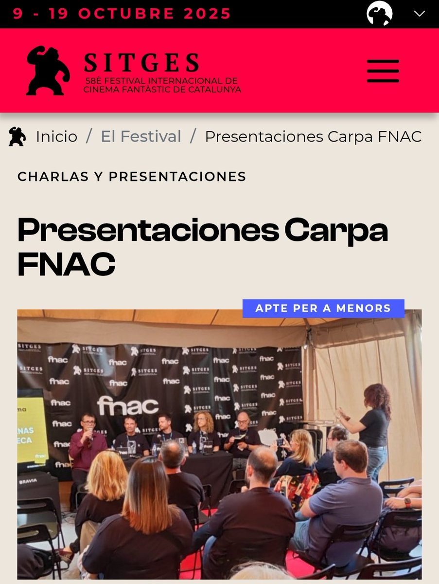 Estaremos en el festival de Sitges presentando 'Los Pratchett'. Será el miércoles 15 de octubre a las 19 horas en la carpa de la FNAC. 🌀🧙‍♂️