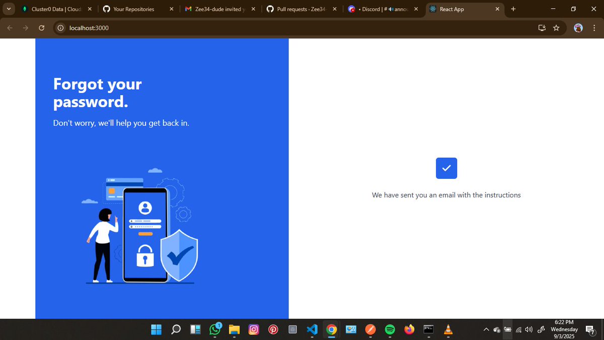 I really haven't been dropping updates so far on the 200 days of coding program. The ever first task assigned to me was to work on the Forgot Password Pages.

I used React and Tailwind CSS when working on this specific task. Working with tailwind......I must say, Is the best🤗