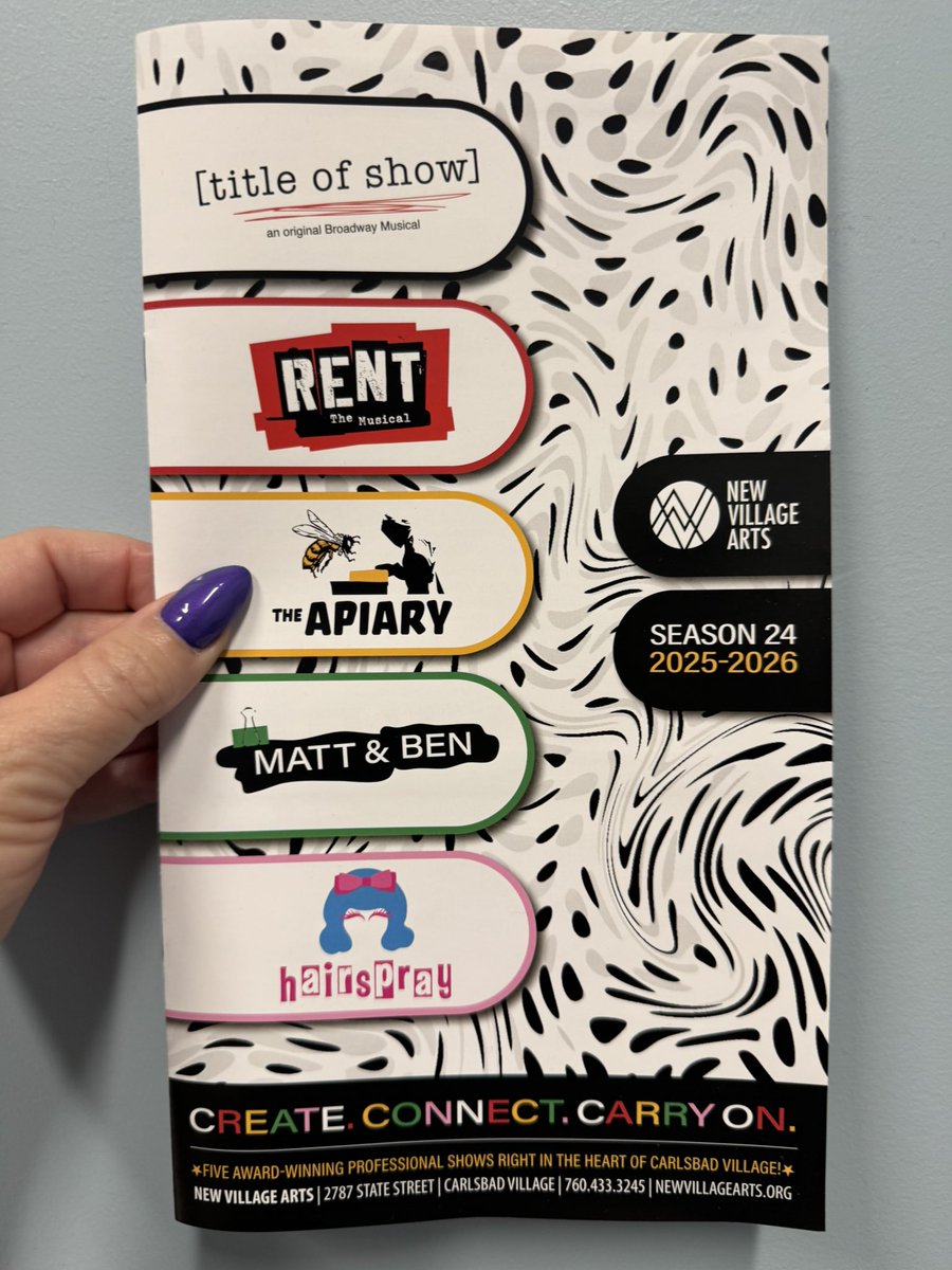 This is a fantastic show in #Carlsbad at #NewVillageArts! #TitleOfShow #MusicalTheatre #ProfessionalTheatre 🎭
See all the shows of Season 24!