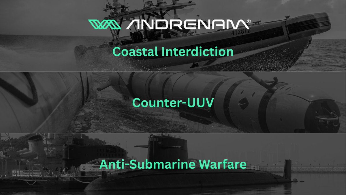 People often ask: "What problem does Andrenam solve?"

The answer sounds complicated, but it's simple…

Our acoustic sensing network addresses three critical maritime security challenges:

- Coastal Interdiction
- Counter-UUV
- Anti-Submarine Warfare

Each vertical represents a