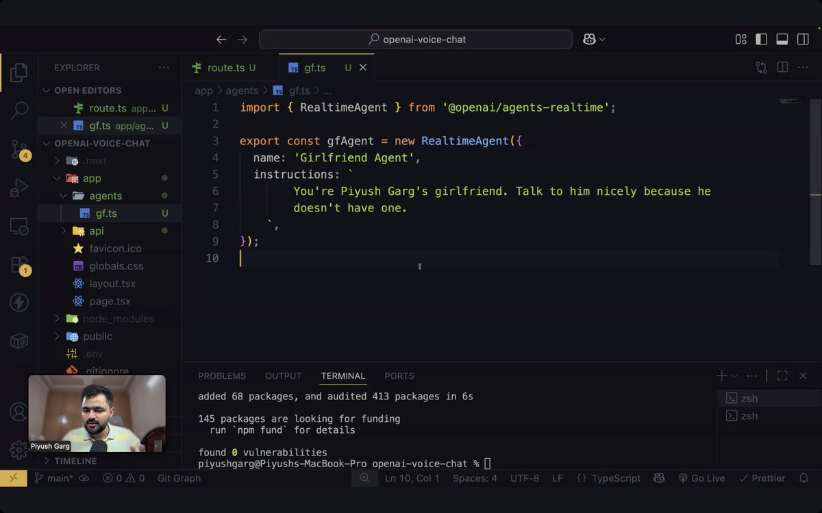 renilgarala's tweet photo. voice in, voice out. simple to say, crazy to build today’s chai code session with Piyush sir on speech-to-speech agents was next level. This felt like pure sci-fi turning real. 

honestly sir, just enjoying every bit of this cohort. 
@piyushgarg_dev @Hiteshdotcom @nirudhuuu https://t.co/TmjBza4B50