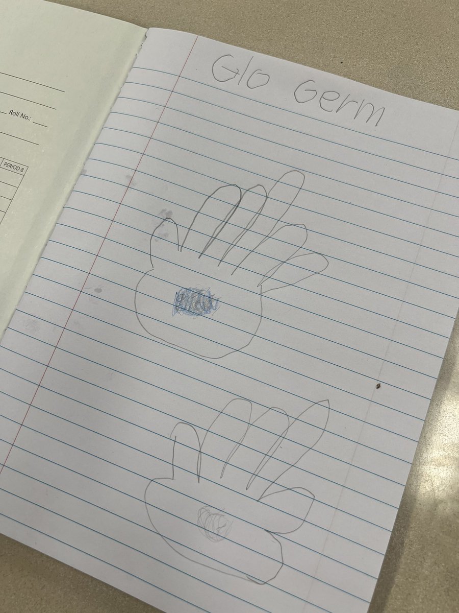We did an experiment with Glo Germ to test how well we wash our hands. We are ready to keep germs away this year! 🧼