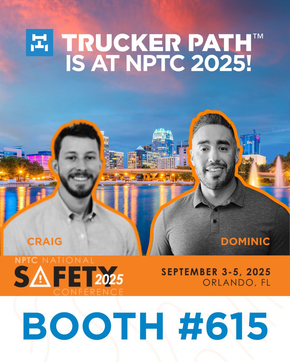 TruckerPathApp's tweet image. Trucker Path is en route to the 2025 NPTC Safety Conference! 

Our sales team is on-site to share how the Trucker Path app is helping fleets and drivers achieve safer routes, smarter planning, better efficiency on the road, and so much more.