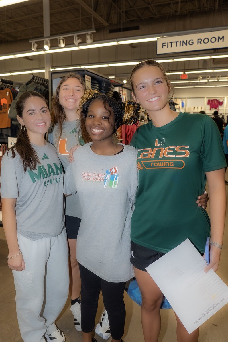 Repping The U with heart 🧡💚 

Gabrielle, Isabella &amp; Beatrice helped local kids gear up for school at the Jason Taylor Foundation’s Cool Gear for the School Year event. 

Proud to serve beyond the boat.

#GoCanes #CanesRowing