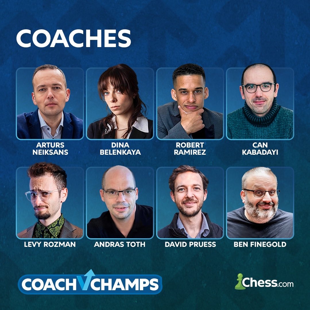 CoachChamps Draft Day is on September 10!

Who comes out on top as the best chess coach in the world? CoachChamps kicks off Sep 10, with each of the 8 participating coaches drafting students. 🔥👇