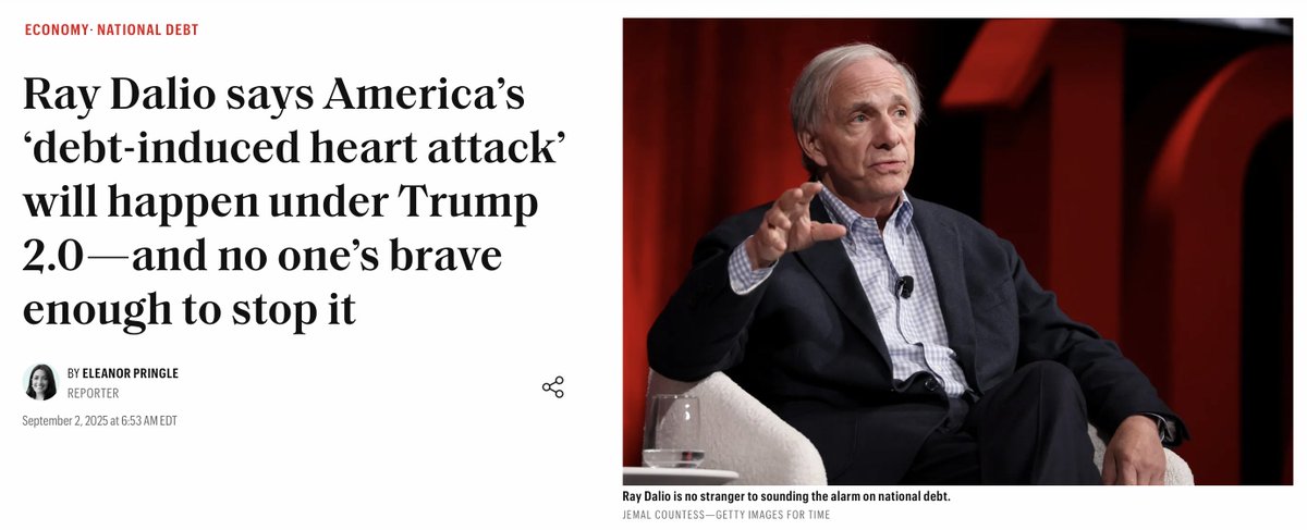 U.S. will suffer a debt-induced heart attack within a few years warns Ray Dalio 🚨🚨🚨