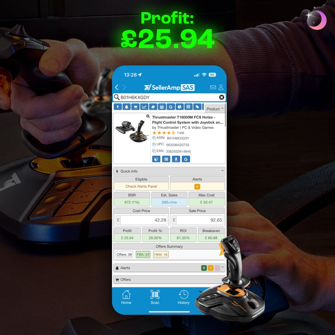 Picked up for £42.28, selling for £92.65.

That’s £25+ profit per unit with strong monthly sales. 🕹️💸

This is how smart resellers operate — backed by data, not guesses. 

If you’re ready to scale your reselling properly, this is where it starts.
