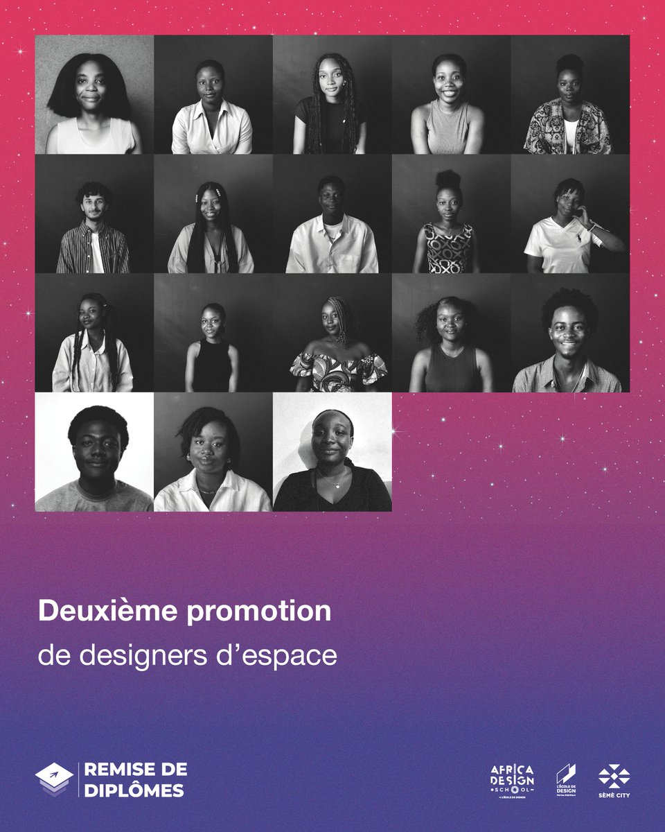 AfricaDesignSch's tweet image. Vendredi prochain, nous aurons l’immense plaisir de célébrer la réussite de nos étudiants qui s’apprêtent à recevoir leur diplôme après trois années de travail, et d’efforts.

Félicitations à la promotion 2022-2025 d’Africa Design School !

#AfricaDesignSchool #graduationday