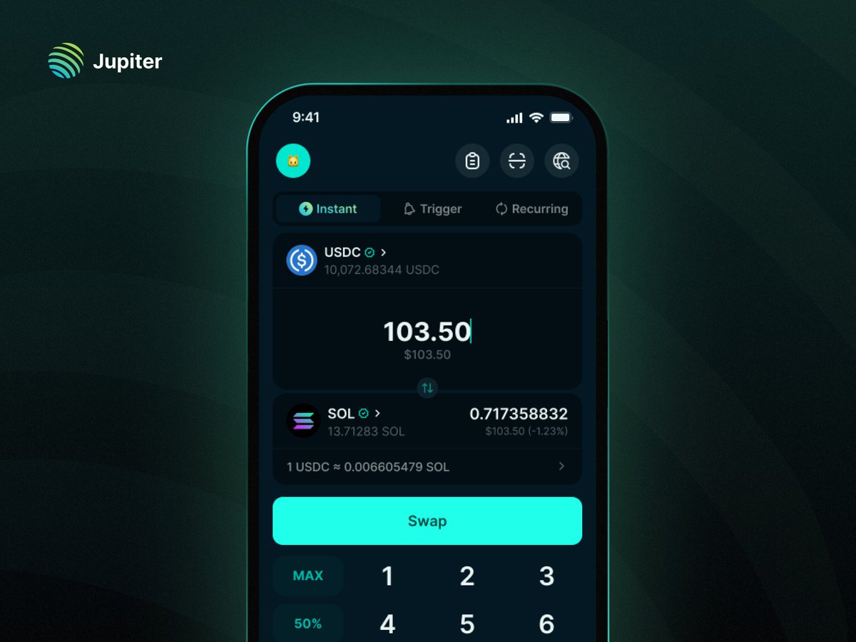 Jupiter Mobile Ultra Swaps feature screenshot