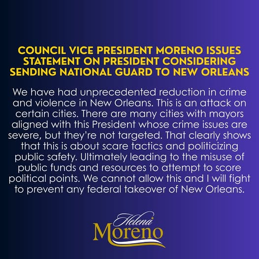 NOPD down 600 officers (44%), FREE help offered… and declined. Apparently, disliking one person is more urgent than offering the best protection to 400,000 people you are asking for a vote from. It's Teedy 2.0 y'all.