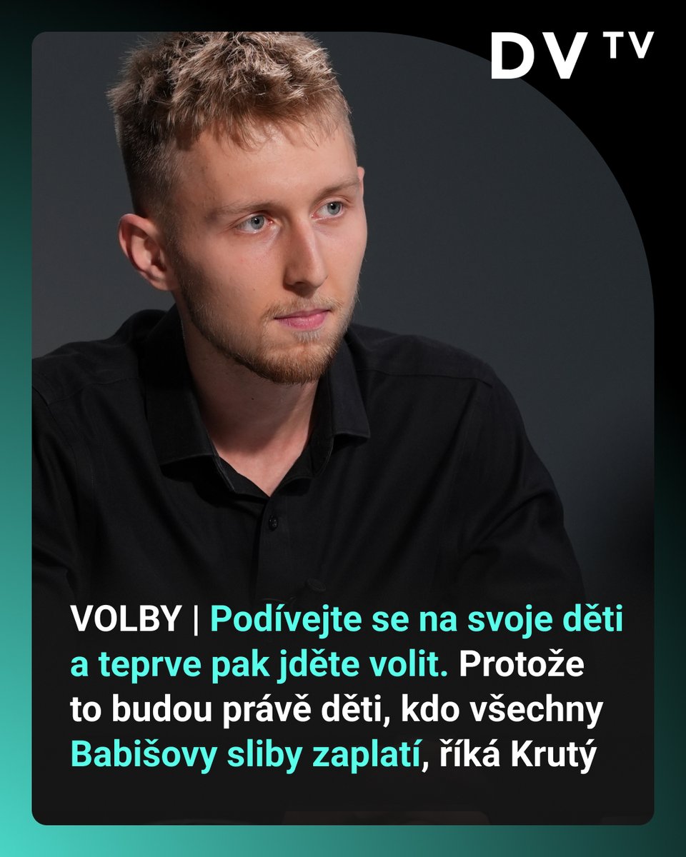 💬| „Andrej Babiš dělá ze svých voličů blbce. My jsme jediní, kdo jim zajistí důstojné stáří. Třeba tím, že si je nebudeme kupovat pětistovkou navíc a ty peníze přesměrujeme do služeb pro seniory,” říká ve volebním rozhovoru DVTV předseda Hnutí Generace Daniel Krutý.
💬| Sám