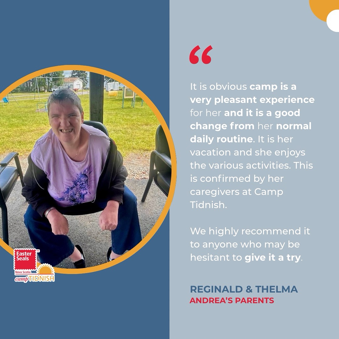 At Camp Tidnish, we are so grateful to families who share their experiences with us! 🧡

We are so grateful to have Andrea as part of the Camp Tidnish family and look forward to many more wonderful summers together!