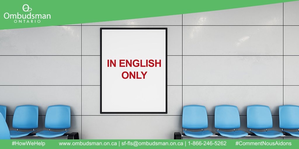 Ontario Ombudsman (@ont_ombudsman) on Twitter photo We intervened after a patient at a hospital serving Francophones told us she noticed several posters in English only, as well as others in French with errors. See how our French Language Services Unit helped: ombudsman.on.ca/resources/repo… #HowWeHelp We intervened after a patient at a hospital serving Francophones told us she noticed several posters in English only, as well as others in French with errors. See how our French Language Services Unit helped: ombudsman.on.ca/resources/repo… #HowWeHelp