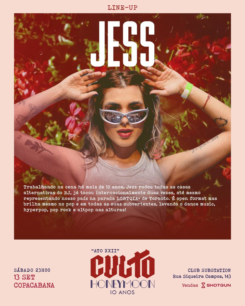 Nossa musa <a href="/jessluccax/">jazz</a> pela 1° vez numa edição dedicada a mãezinha Lana ♡ promete muito viu filhas

✞Festa CULTO, local de adoração a cultura pop/alternativa e suas vertentes.

ATO XXII Lana Del Rey/Honeymoon 10 Anos 》sábado dia 13 de setembro no Club Substation (Rua Siqueira