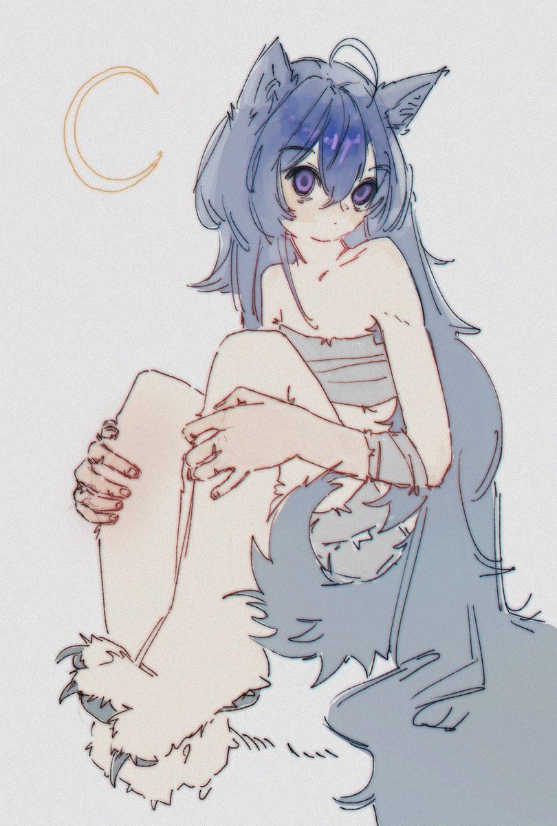 just a small quick sketch of a cute werewolf #furryart