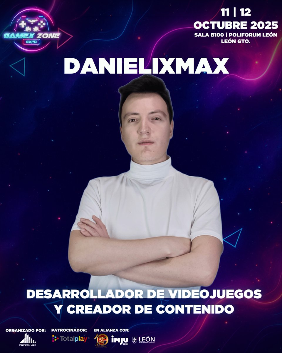Este 11 y 12 de Octubre estaré como invitado especial en Expo Gamex Zone, donde estaré platicando con ustedes sobre el mundo Gamer, esta semana haré una dinámica para que puedas ganar un pase de un día al evento👀, los espero😄