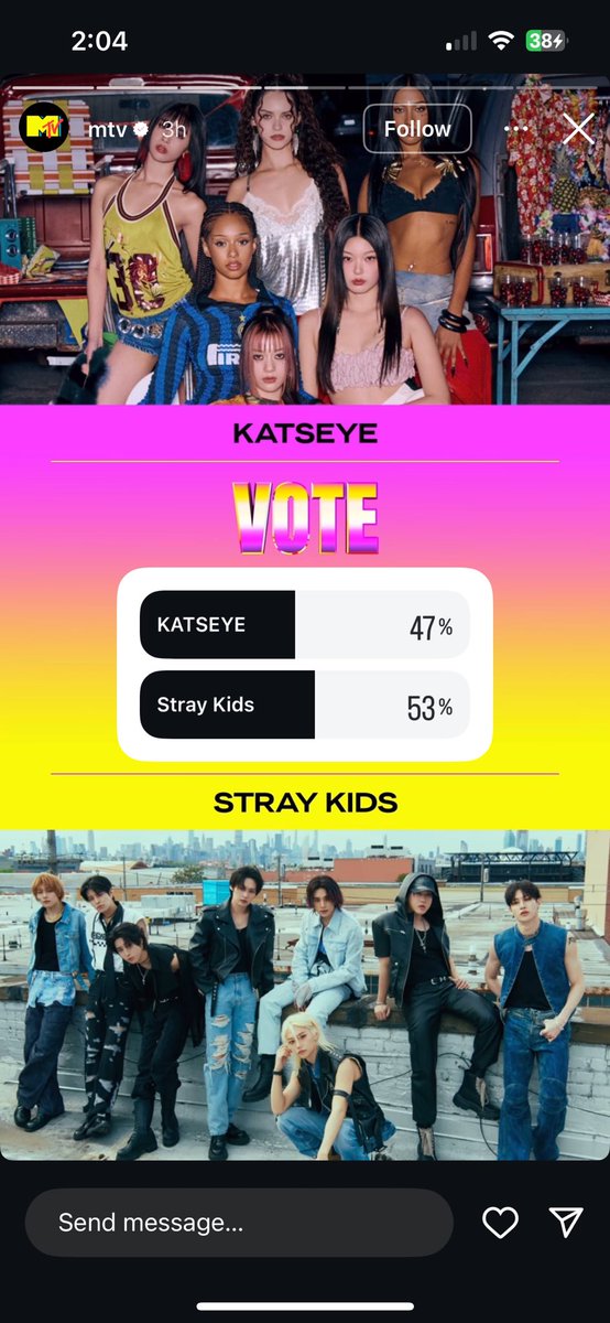 1DLEMINNIE's tweet image. i NEVER post on here anymore but i’m begging yall to PLEASE vote for katseye for best group on mtv story!!