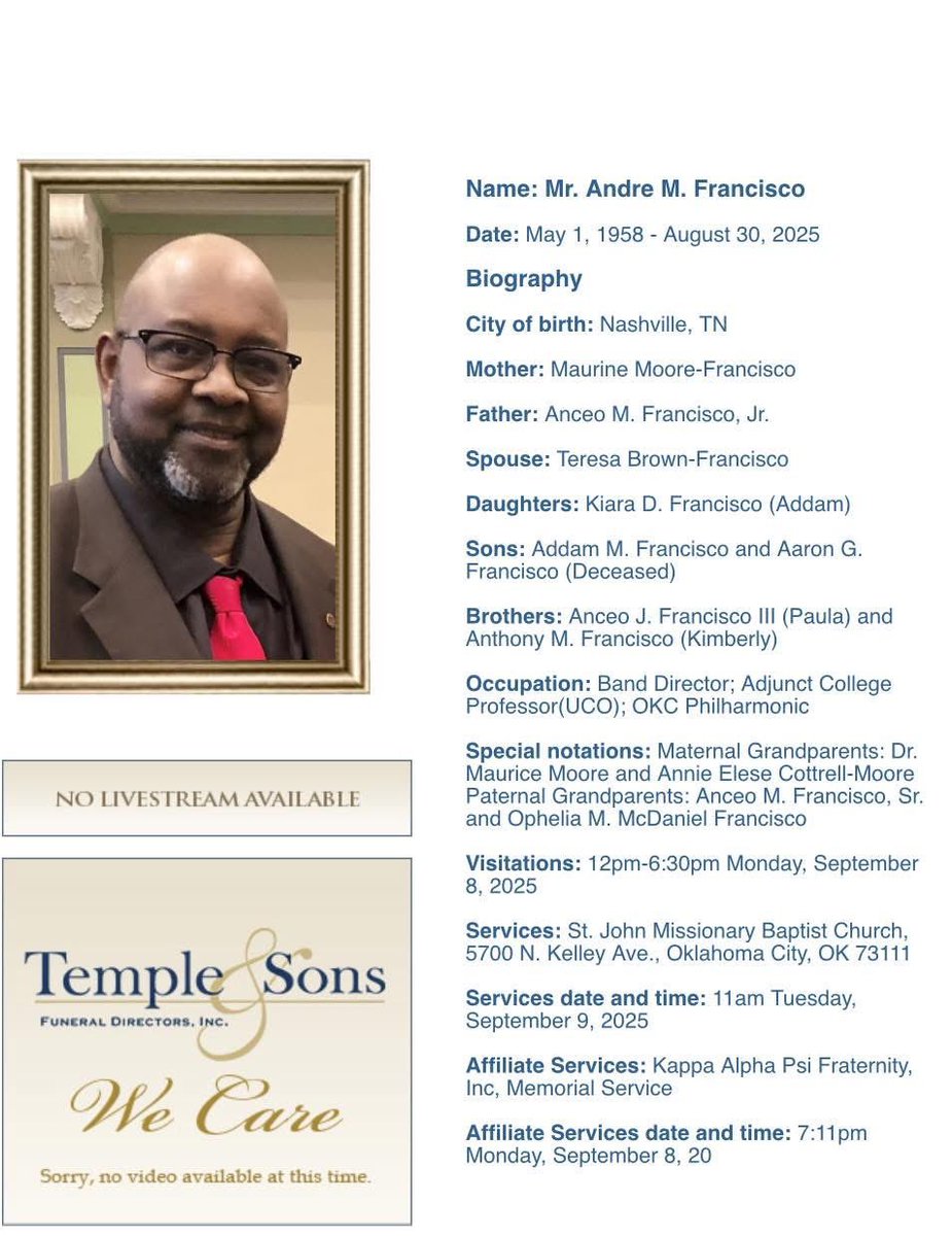 Come celebrate my Pops’ wonderful life with me on Tuesday, 11 AM at St. John Missionary Baptist Church. 🖤