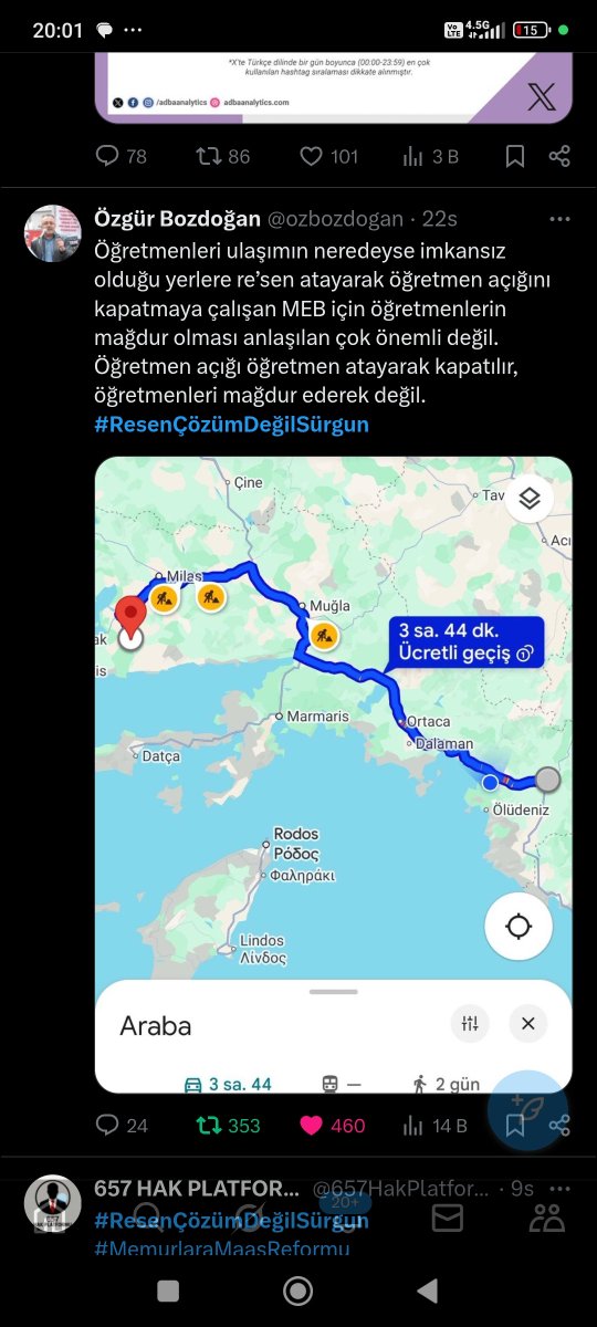 #ReseneİptalAileyeHuzur
Bizler görevden kaçmıyoruz; adaletsizlikten, plansızlıktan, sürgünden kaçıyoruz.
<a href="/_aliyalcin_/">Ali YALÇIN</a>
<a href="/EgitimBirSen/">Eğitim-Bir-Sen</a>
<a href="/TalipGeylan06/">Talip Geylan</a>
 <a href="/cftcblnt/">Bülent ÇİFTCİ</a>
<a href="/turkegitimsen/">Türk Eğitim Sen</a>
<a href="/talatyavuz29/">Talat YAVUZ</a>
<a href="/memurlarnet/">MemurlarNet</a>
<a href="/edipuzen/">Edip Üzen</a>
 <a href="/alideniz02/">Ali DENİZ</a>
<a href="/azizaydin46/">Abdülaziz Aydın</a>
<a href="/ckocakaplan/">Cengiz KOCAKAPLAN</a>
<a href="/mesutoner45/">Mesut ÖNER</a>