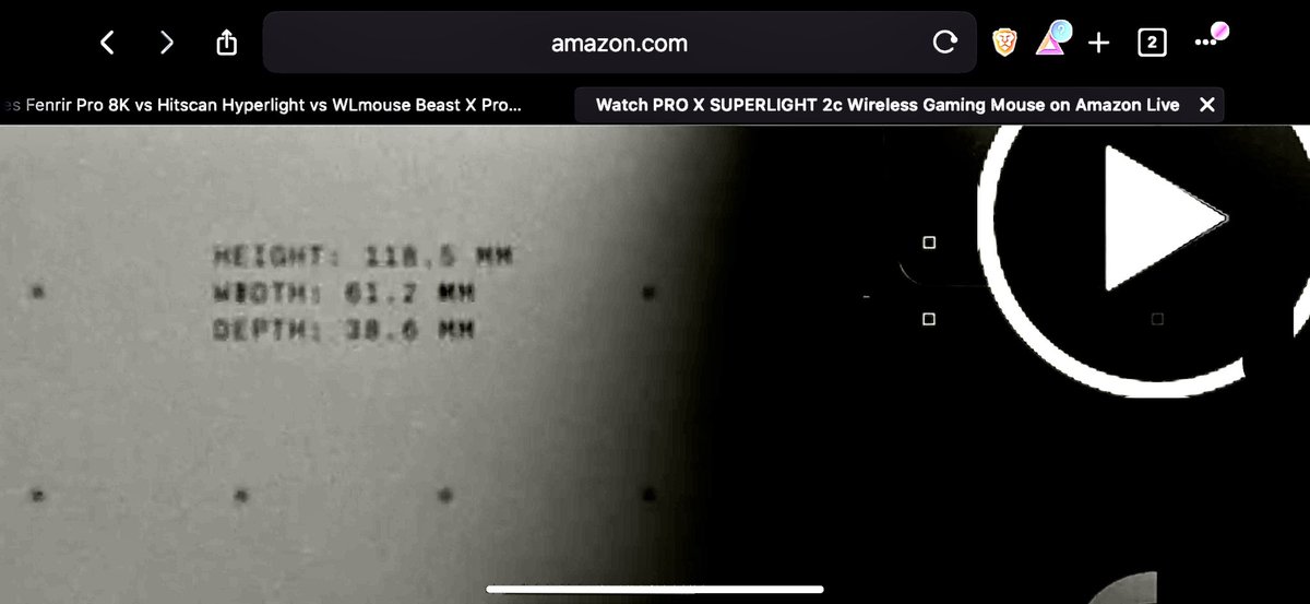 RyseUpGaming's tweet image. Dimensions for the Logitech Superlight 2c 
118.5mm
61.7mm
38.6mm
🫡🫡 
#superlight2c