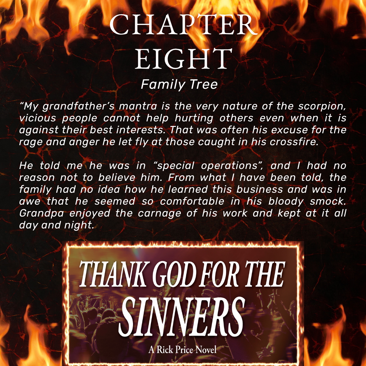 EricMagunAuthor's tweet photo. Check out one of my favorite quotes from Chapter Eight of Thank God for the Sinners! 

#ThankGodForTheSinners #EricMagun #PsychologicalThriller #DarkFiction #ThrillerBooks #CrimeFiction https://t.co/8WjomH8hSE