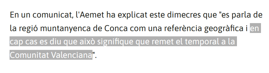 <a href="/apuntnoticies/">À Punt NTC</a> Aemet NO admet el que dieu al titular. I no fa falta que vos ho explique, perquè ho expliqueu vosaltres mateixos a l'article.

Ja no sabeu titular o és que vos els dicten? Vergonya!