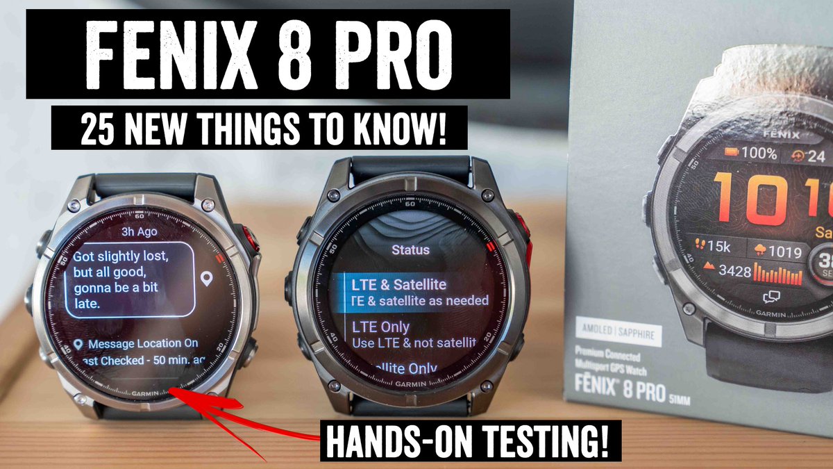 dcrainmakerblog's tweet image. The full Fenix 8 Pro video is now up, where I walk through step-by-step on how all the LTE &amp;amp; satellite features work, along with tons of comparisons on the new MicroLED display and plenty more! youtube.com/watch?v=p7DrNL…